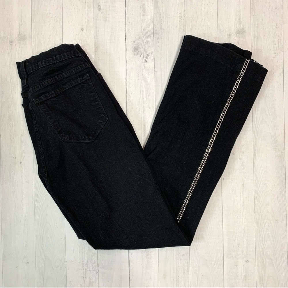 NYDJ Black Bling Straight Leg Hi Rise Jeans Sz 10